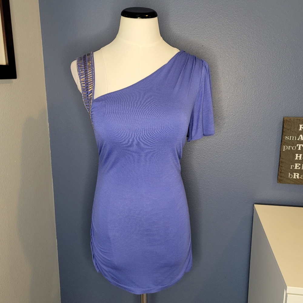 Bebe Asymmetrical Lavender Top